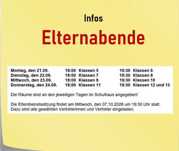 Infos Elternabende 2026