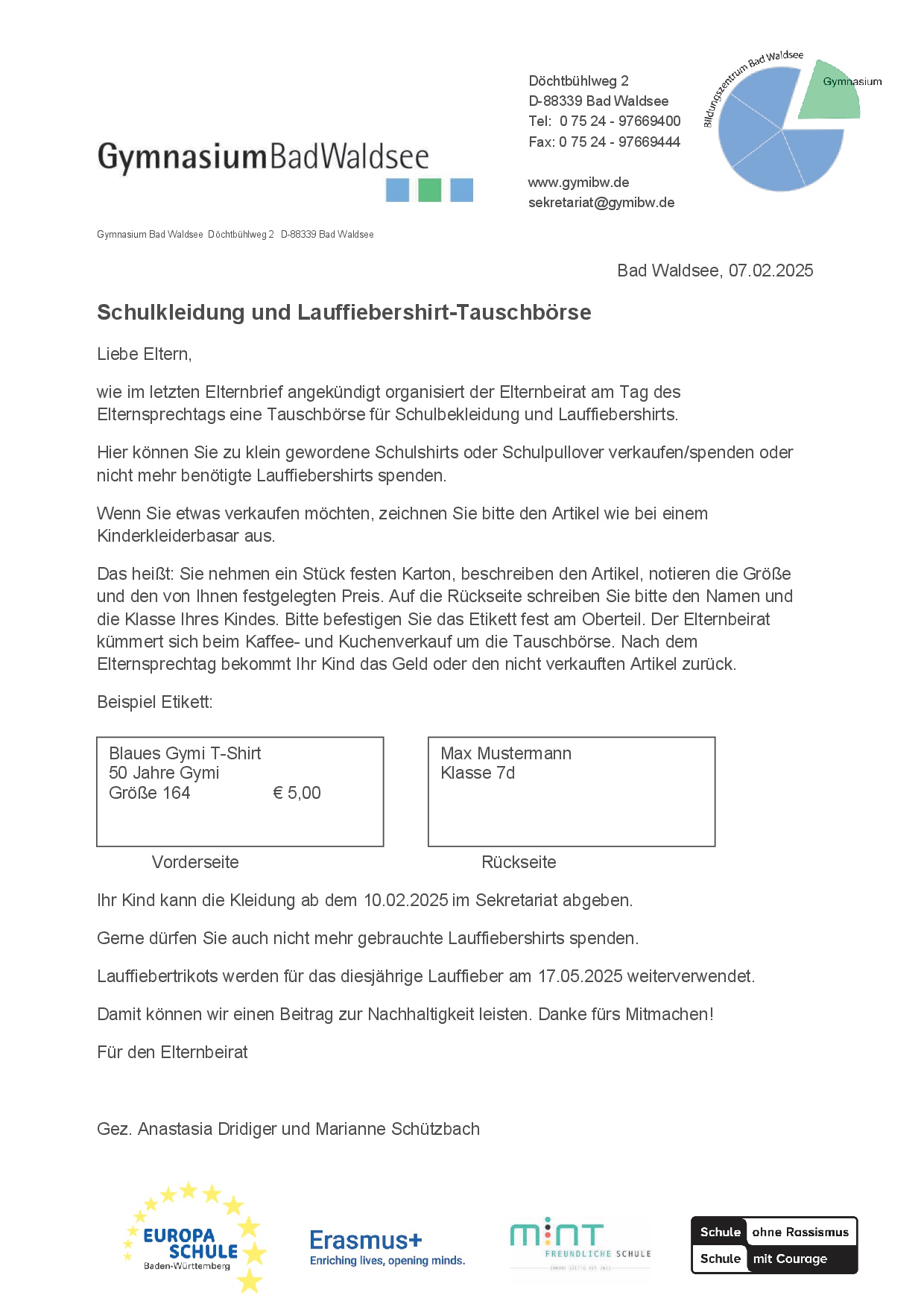 Tauschbörse Elternbeirat